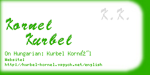 kornel kurbel business card